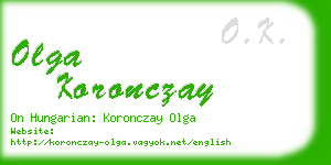 olga koronczay business card